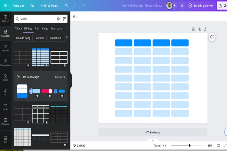 Hướng dẫn các cách tạo bảng trong Canva trên máy tính và điện thoại