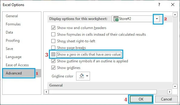 Hướng dẫn cách ẩn giá trị 0 trong Excel