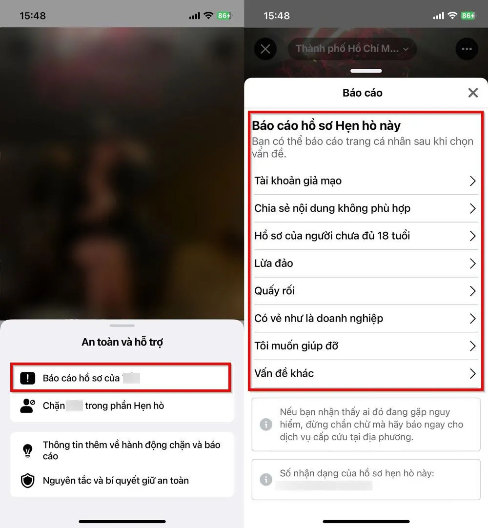 Hướng dẫn cách báo cáo tài khoản vi phạm khi sử dụng tính năng hẹn hò trên Facebook