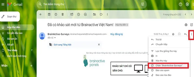 Hướng dẫn cách chặn mail rác trong Gmail trên máy tính và điện thoại, ít ai biết