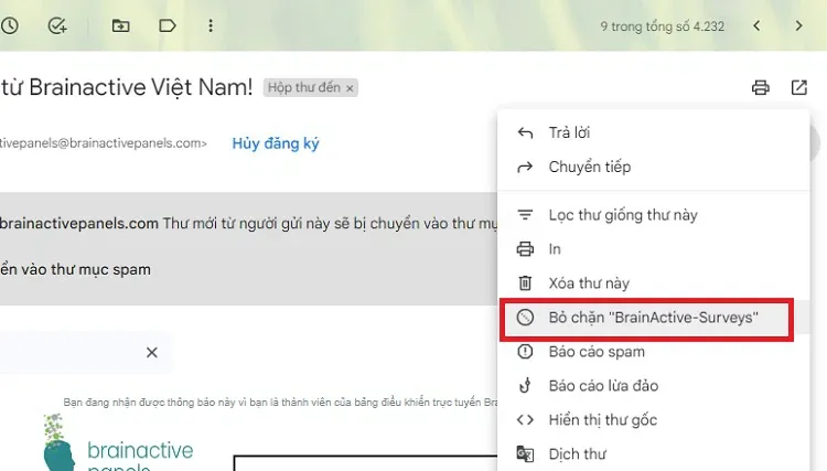 Hướng dẫn cách chặn mail rác trong Gmail trên máy tính và điện thoại, ít ai biết