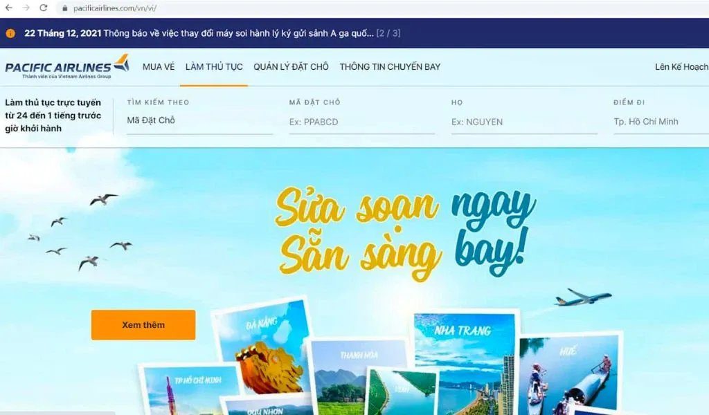 Hướng dẫn cách check in online Pacific nhanh chóng chỉ với vài thao tác đơn giản