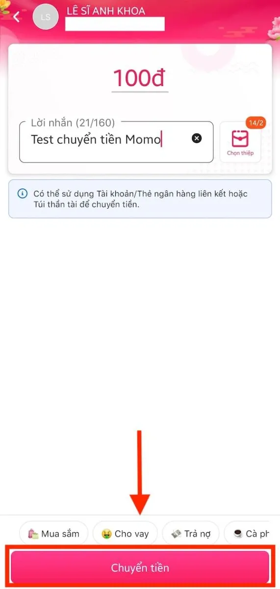 Hướng dẫn cách chuyển tiền vào ví MoMo cho người khác cực đơn giản