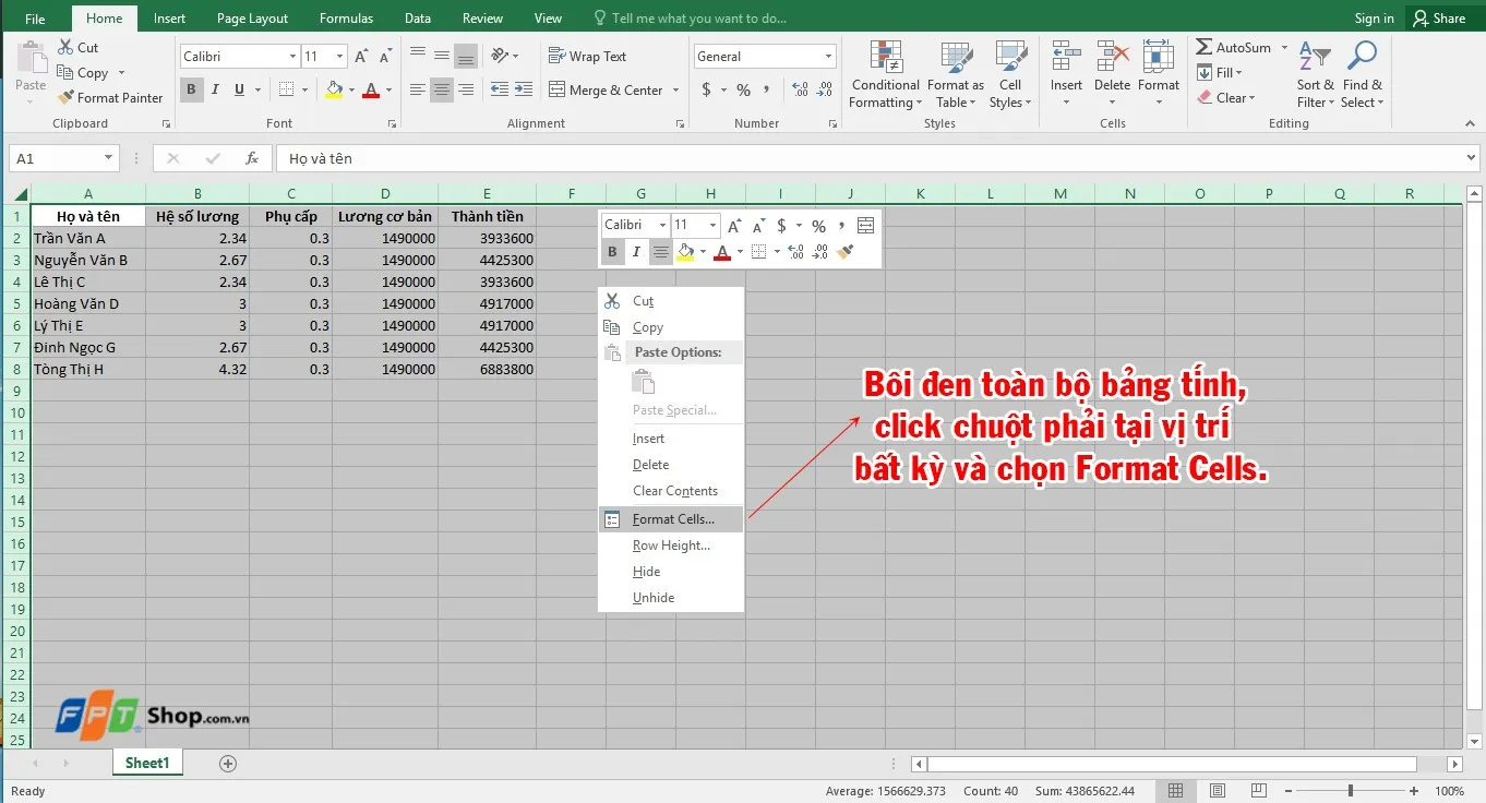 Hướng dẫn cách cố định cột trong Excel cực đơn giản