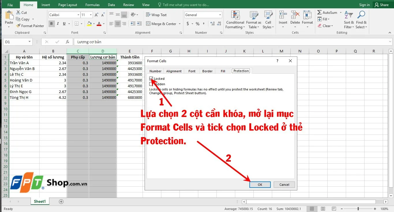 Hướng dẫn cách cố định cột trong Excel cực đơn giản