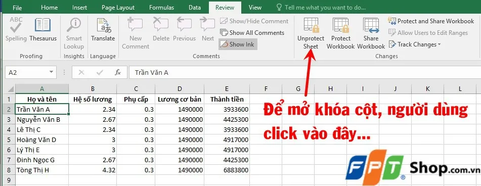 Hướng dẫn cách cố định cột trong Excel cực đơn giản