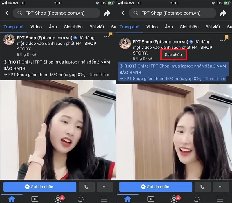 Hướng dẫn cách copy bài viết trên Facebook bằng điện thoại