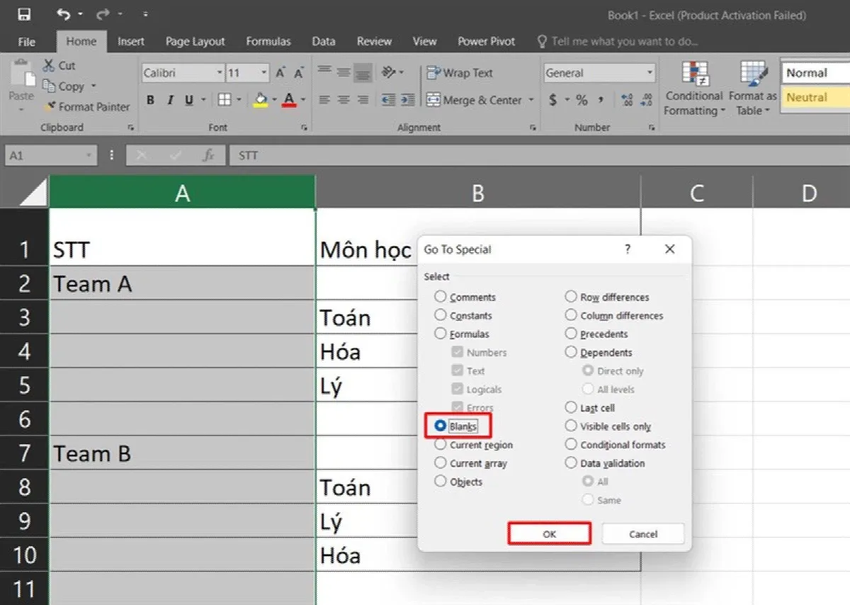 Hướng dẫn cách đánh số thứ tự không liên tục trong Excel với các bước đơn giản