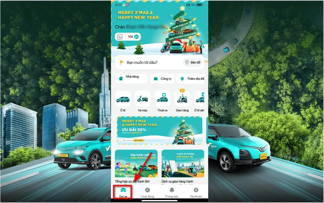 Hướng dẫn cách đặt xe taxi điện VinFast trên ứng dụng Xanh SM chi tiết và đơn giản