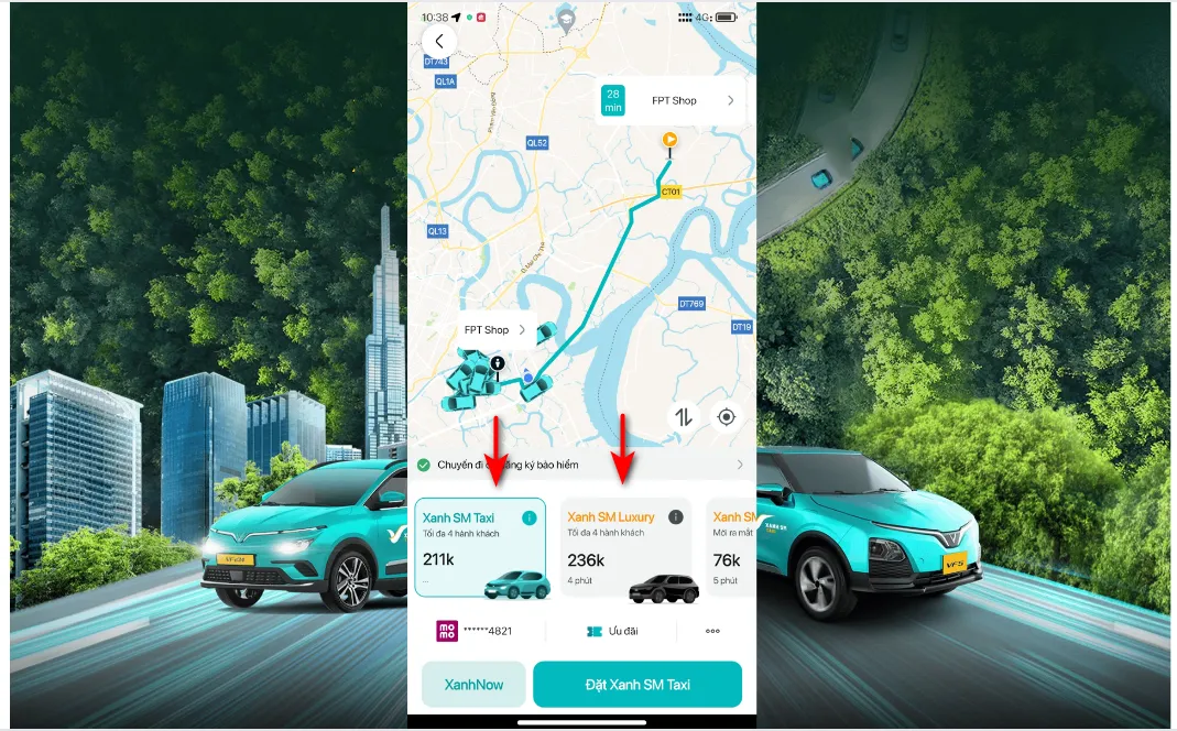 Hướng dẫn cách đặt xe taxi điện VinFast trên ứng dụng Xanh SM chi tiết và đơn giản