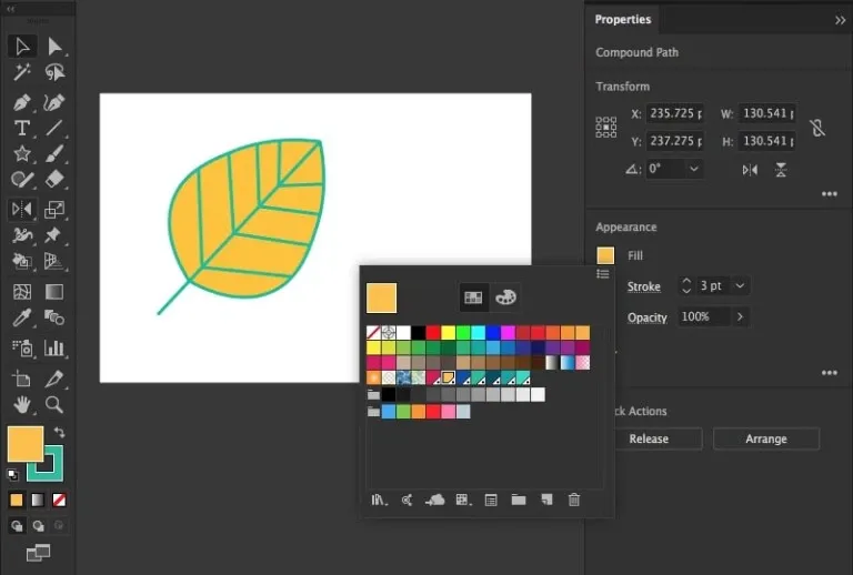 Hướng dẫn cách đổ màu trong Adobe Illustrator (AI) chi tiết, dễ hiểu