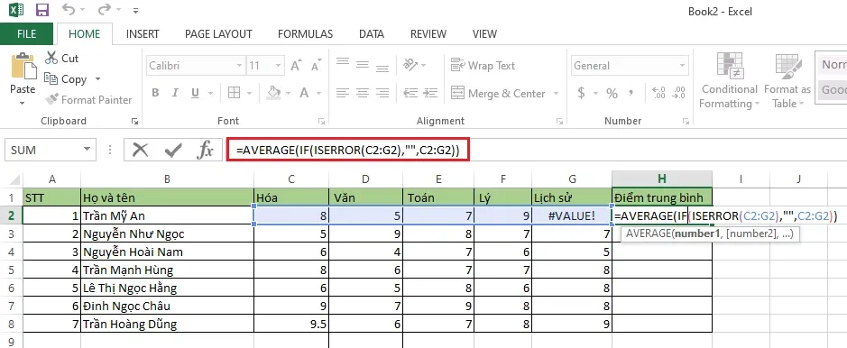 Hướng dẫn cách dùng hàm AVERAGE trong Excel chi tiết, dễ hiểu