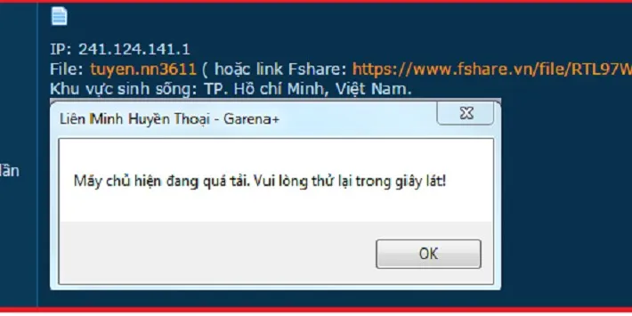 Hướng dẫn cách Fix lỗi máy chủ đang quá tải lmht 2017