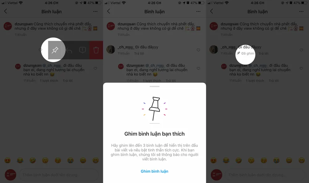 Hướng dẫn cách ghim bình luận trên Instagram