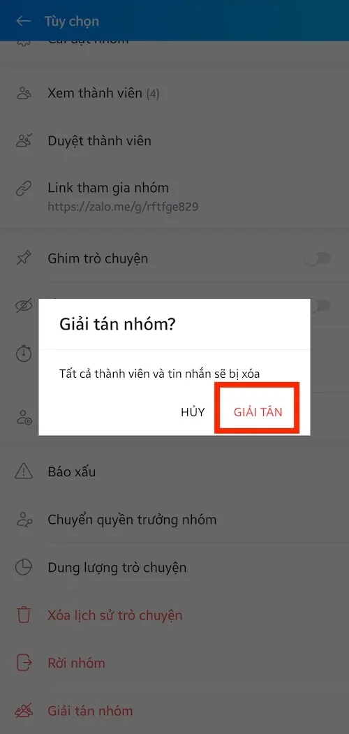 Hướng dẫn cách giải tán nhóm Zalo cực đơn giản