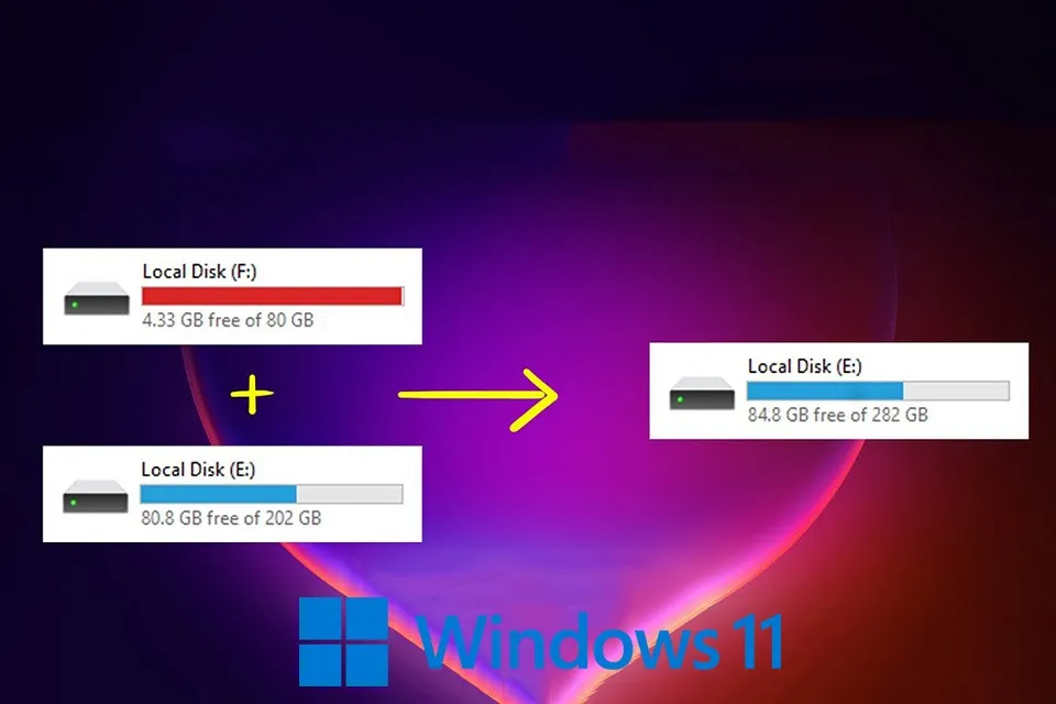 Hướng dẫn cách gộp ổ đĩa cứng Win 11 an toàn, không mất dữ liệu