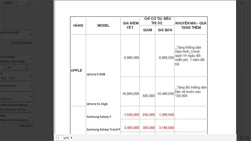 Hướng dẫn cách in ngang giấy A4 cho file Excel và Word 