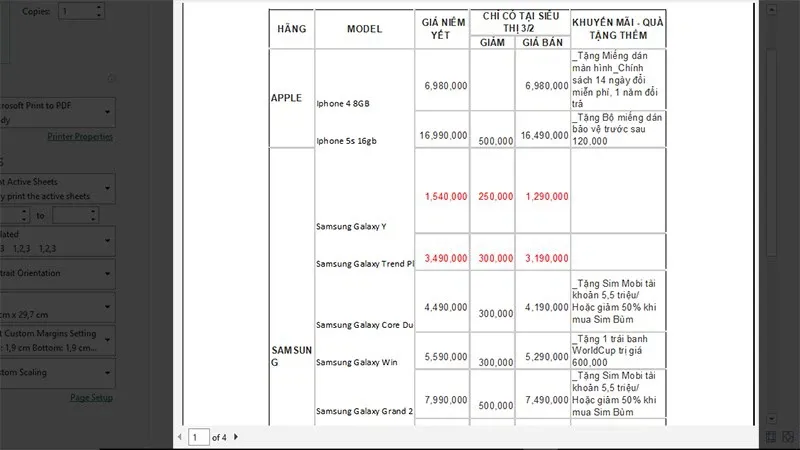 Hướng dẫn cách in ngang giấy A4 cho file Excel và Word 