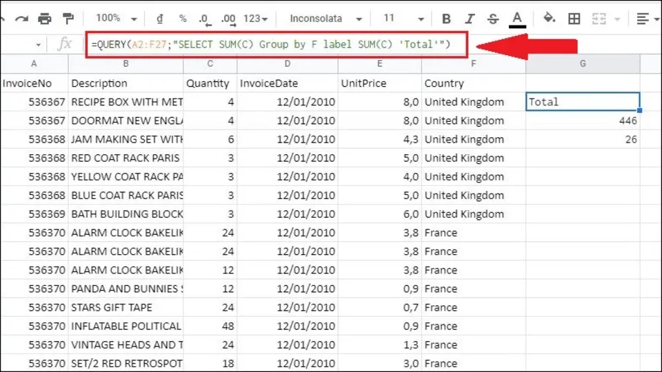 Hướng dẫn cách kết hợp QUERY và SUM trong Google Sheet đơn giản, hiệu quả