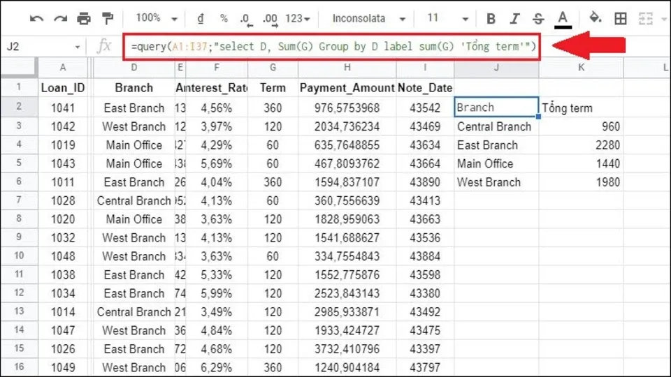 Hướng dẫn cách kết hợp QUERY và SUM trong Google Sheet đơn giản, hiệu quả