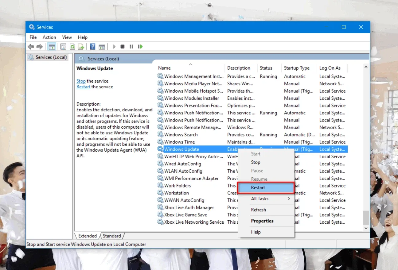 Hướng dẫn cách khởi động lại Windows Update khi gặp lỗi