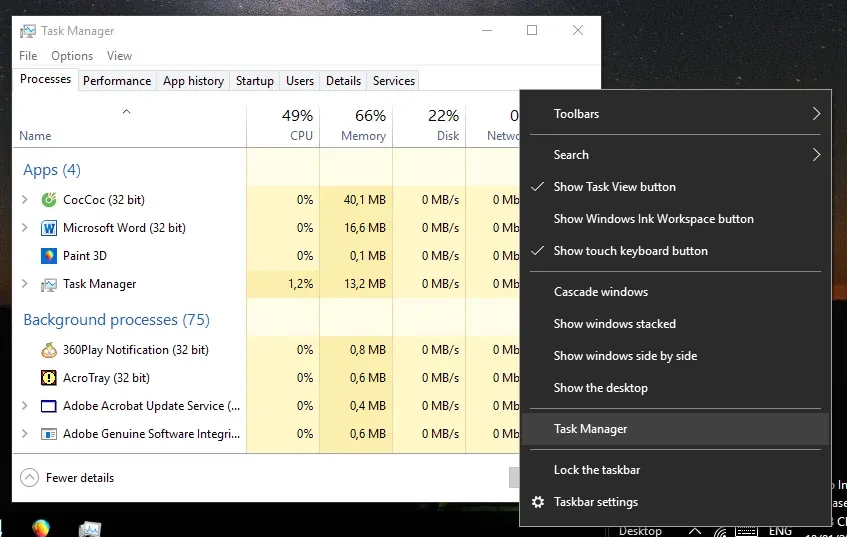 Hướng dẫn cách mở Task Manager Win 10 và sử dụng hiệu quả nhất