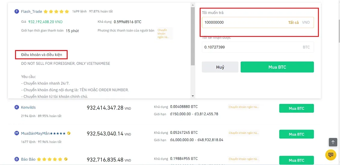 Hướng dẫn cách mua bitcoin bằng MoMo cực đơn giản trên sàn Binance