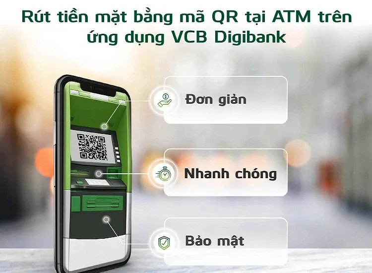 Hướng dẫn cách rút tiền bằng mã QR Vietcombank nhanh chóng, an toàn, không cần thẻ