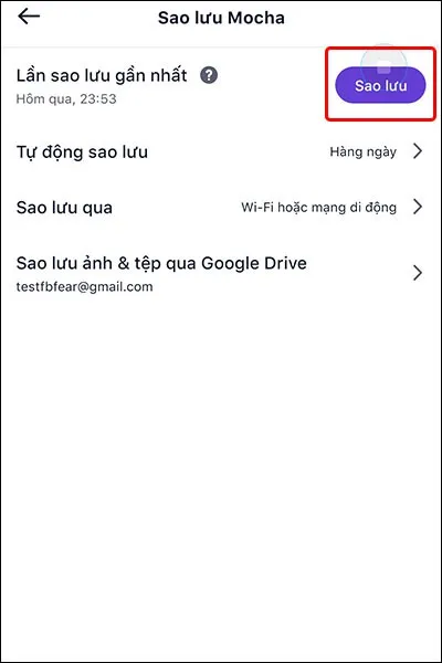 Hướng dẫn cách sao lưu ảnh và tệp trên Mocha qua Google Drive vô cùng đơn giản