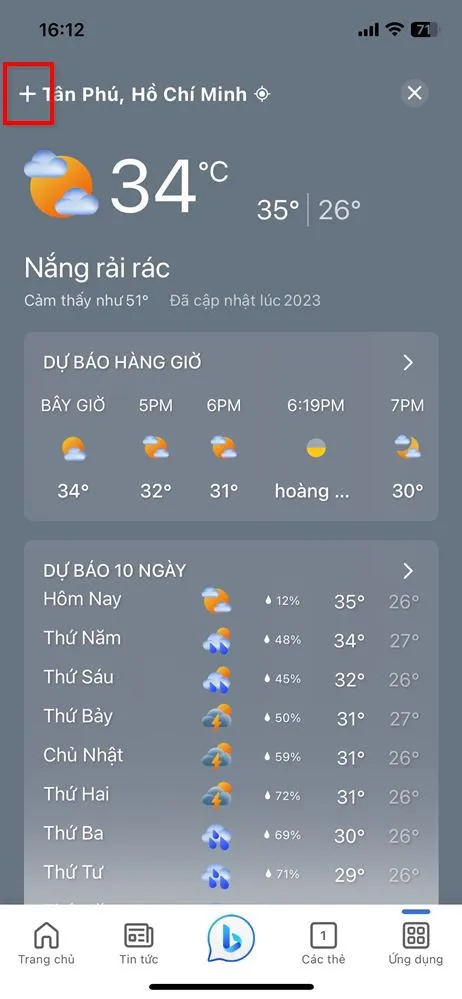 Hướng dẫn cách sử dụng Bing AI trên điện thoại để xem thời tiết nhiều vị trí cùng lúc cực chính xác