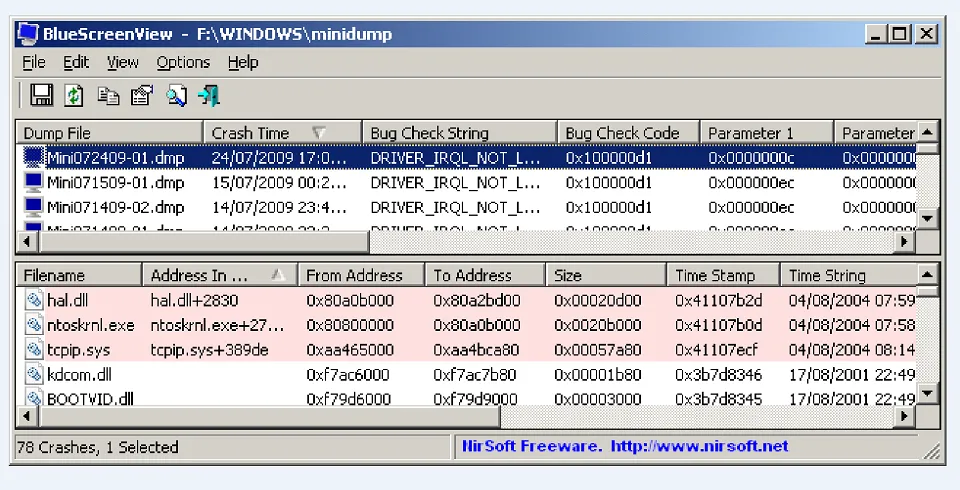 Hướng dẫn cách sử dụng Bluescreenview để kiểm tra lỗi màn hình xanh