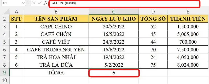 Hướng dẫn cách sử dụng hàm COUNT trong Excel đơn giản nhất!