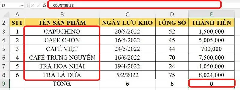 Hướng dẫn cách sử dụng hàm COUNT trong Excel đơn giản nhất!