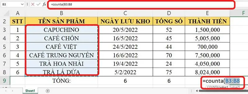 Hướng dẫn cách sử dụng hàm COUNT trong Excel đơn giản nhất!