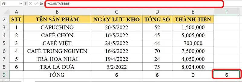 Hướng dẫn cách sử dụng hàm COUNT trong Excel đơn giản nhất!