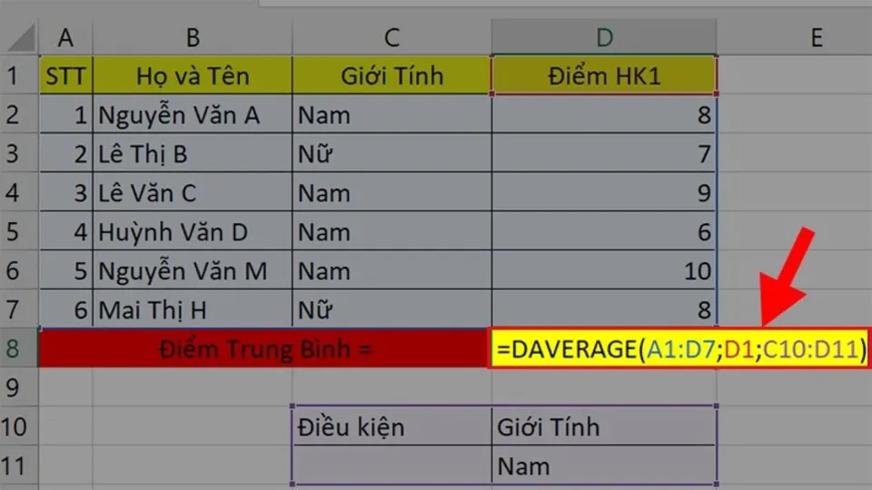 Hướng dẫn cách sử dụng hàm Daverage trong phần mềm Excel nhanh chóng, dễ hiểu