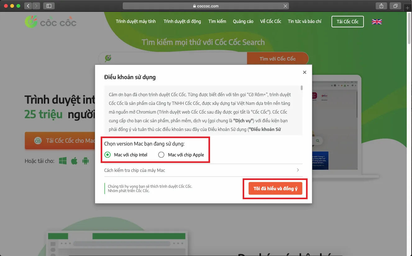 Hướng dẫn cách tải và cài đặt trình duyệt Cốc Cốc cho MacBook