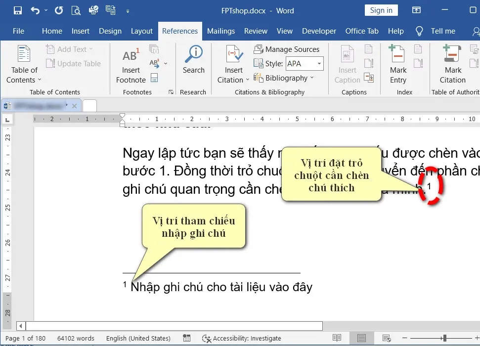 Hướng dẫn cách thêm chú thích Footnote và Endnote trong Word