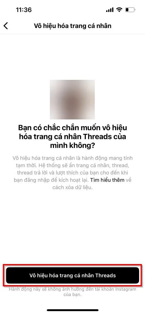 Hướng dẫn cách vô hiệu hoá tạm thời tài khoản mạng xã hội Threads trong một nốt nhạc