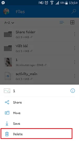 Hướng dẫn cách xóa ảnh trên onedrive từ điện thoại