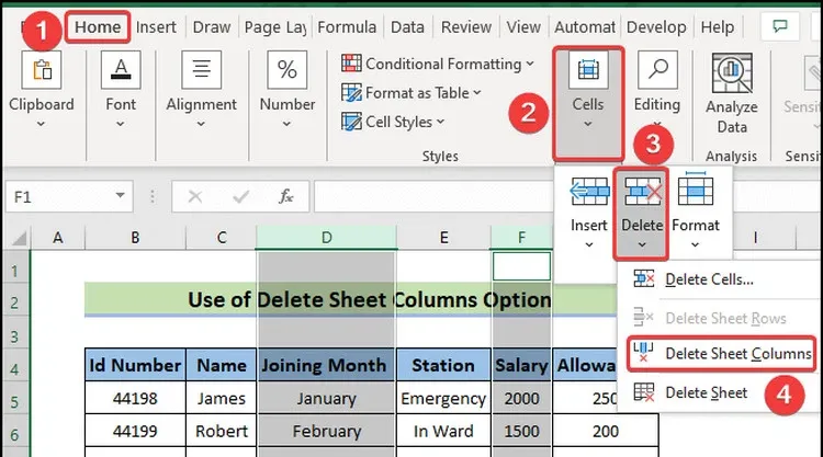 Hướng dẫn cách xóa cột trong Excel đơn giản, nhanh chóng mà ai cũng có thể làm được