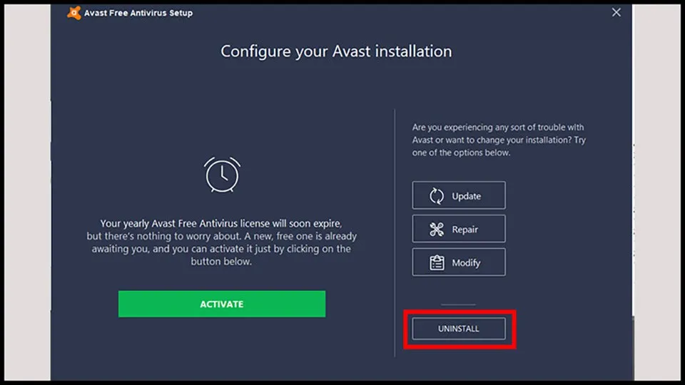 Hướng dẫn cách xóa phần mềm diệt virus Avast Free Antivirus trên máy tính triệt để nhất