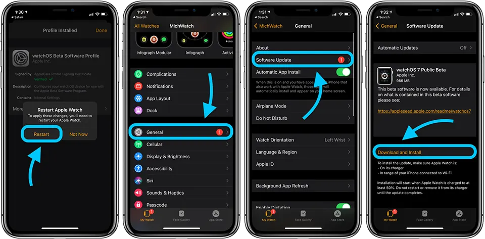 Hướng dẫn cài đặt bản cập nhật watchOS 7 public beta cho Apple Watch