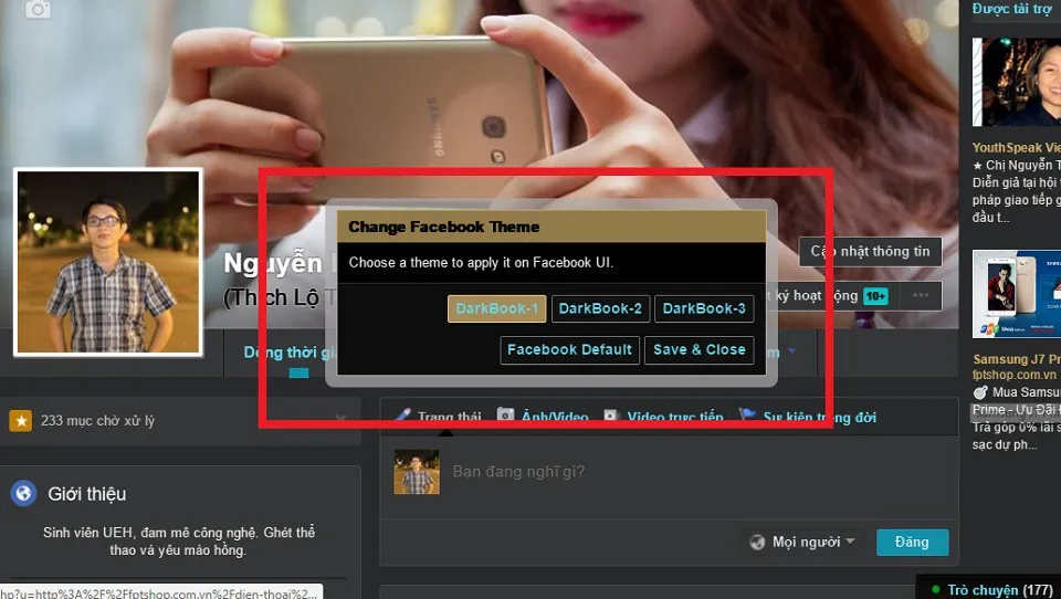 Hướng dẫn cài đặt Dark Theme, đen huyền bí cho Facebook