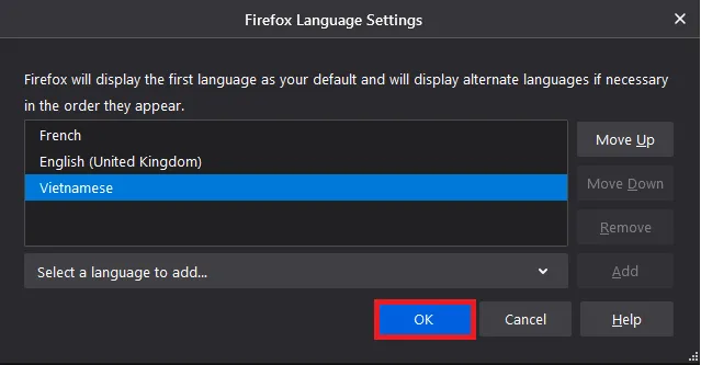 Hướng dẫn cài đặt ngôn ngữ tiếng Việt cho Firefox