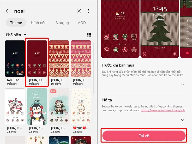 Hướng dẫn cài theme Noel trên điện thoại Samsung Galaxy cực đẹp