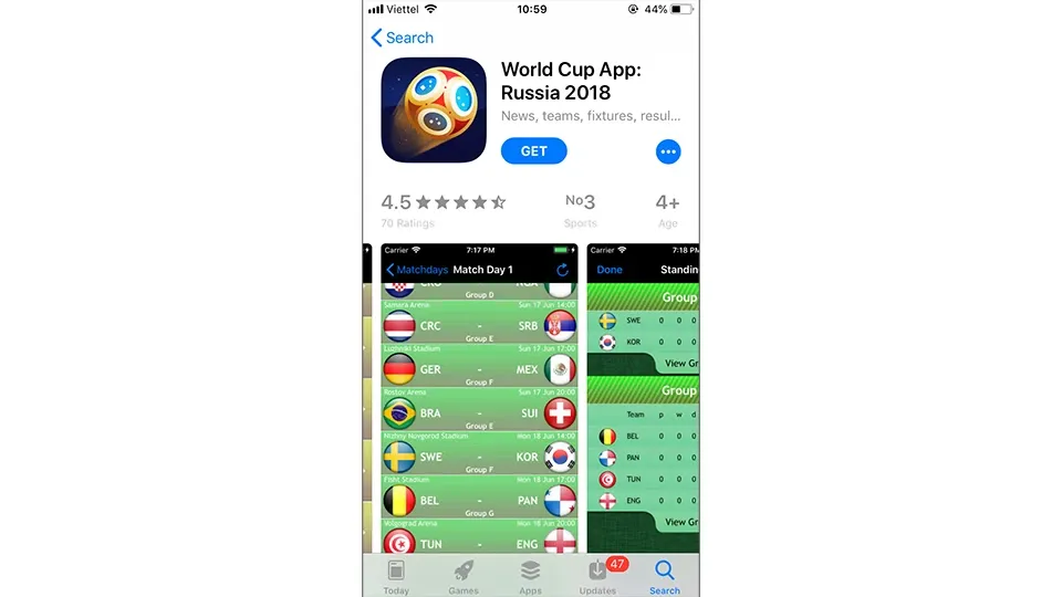 [Hướng dẫn] Cập nhật nhanh lịch thi đấu, kết quả, tỉ số… World Cup 2018 trên smartphone