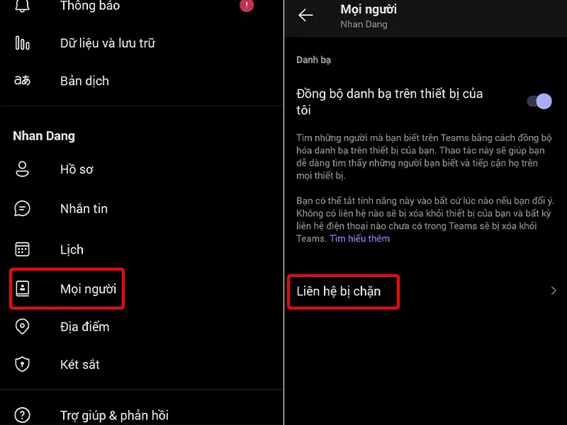 Hướng dẫn chặn, bỏ chặn liên hệ Microsoft Teams trên điện thoại, máy tính