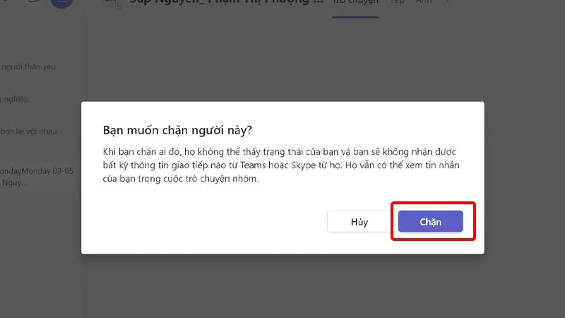 Hướng dẫn chặn, bỏ chặn liên hệ Microsoft Teams trên điện thoại, máy tính