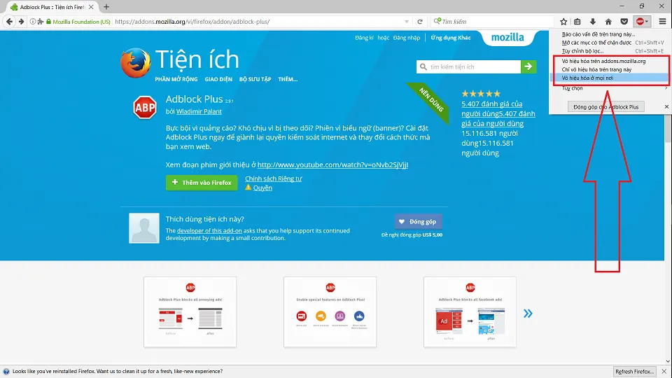 Hướng dẫn chặn quảng cáo trên Firefox